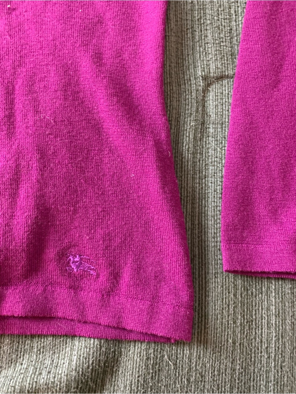 Burberry Merino Wool Turtleneck Sweater Fuchsia Purple Large - Picture 5 of 12